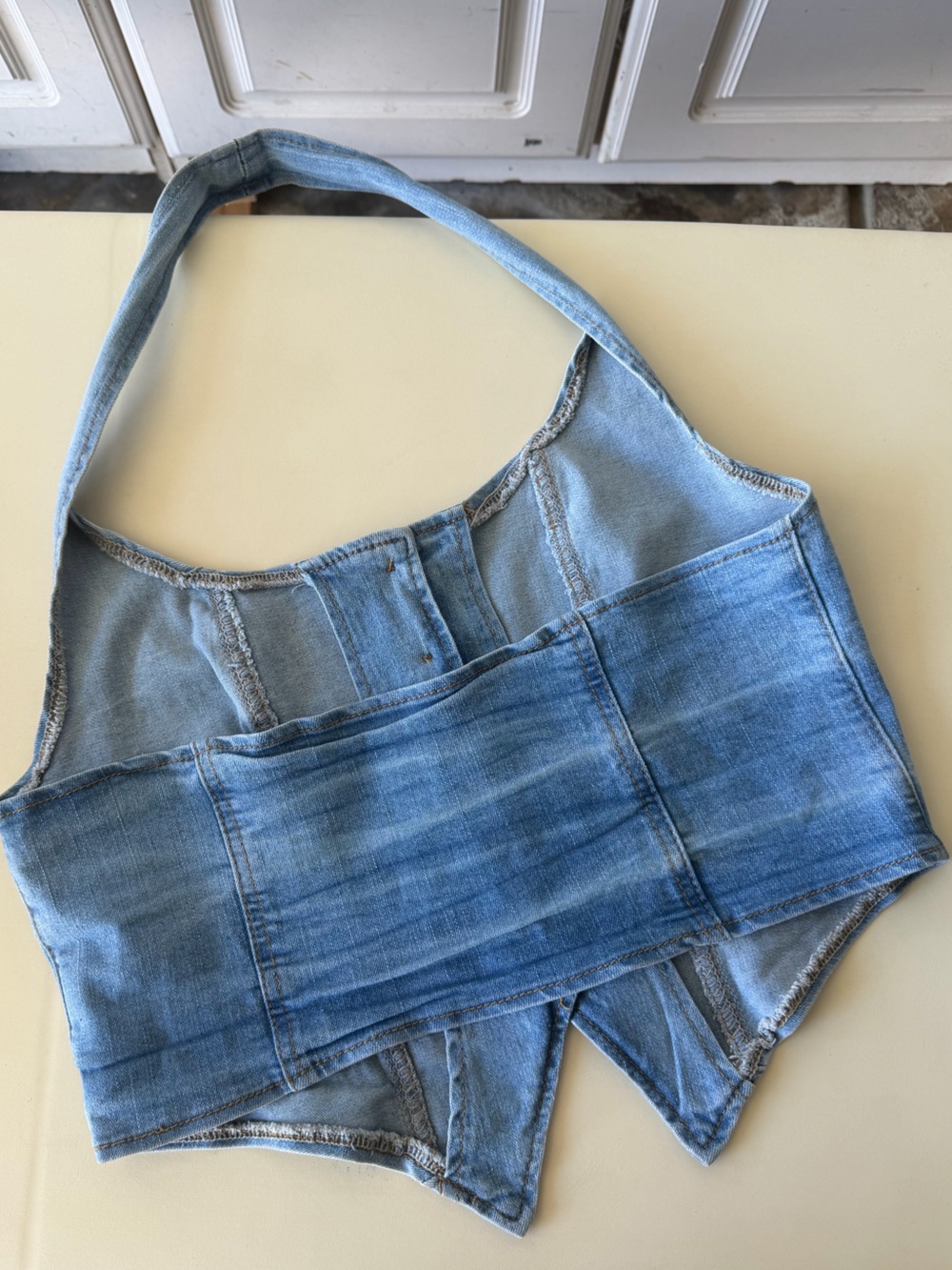 SHEIN• Denim Halter Top - Picture 4 of 5